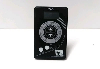 Metrónomo electrónico de cuarzo Qwik Time 1997 probado funciona con soporte Foto 1 de 4