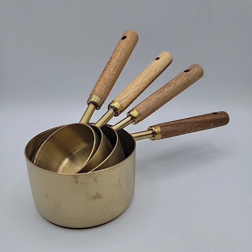 Juego de 4 asas de madera de acero inoxidable para cajas y barriles Foto 1 de 4