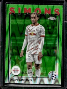 2024-25 Topps Chrome UEFA Xavi Simons Neon Green RayWave Refractor #43/125 - Picture 1 of 2