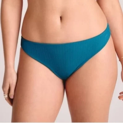 Parte inferior de biquíni cintura baixa texturizada azul vitamina A nova com etiquetas tamanho XXL - Imagem 1 de 4