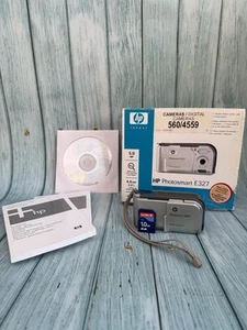HP Photosmart E327 5.0MP Compact Digital Camera Silver Boxed Digi cam y2k - Picture 1 of 17