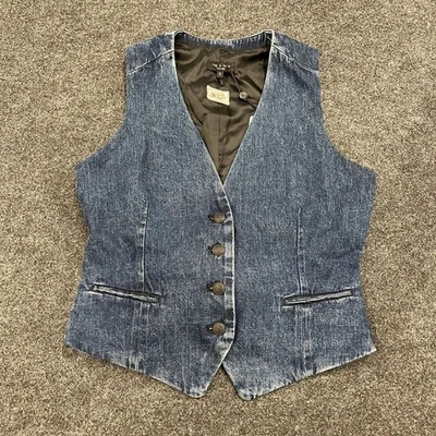 RAG & BONE Priya Denim Vest Women's Size 6 Navy - Image 1 of 4