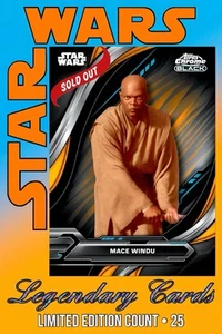 Star Wars Card Trader Chrome Black / Chrome Orange • MACE WINDU Legendary cc25 - Picture 1 of 10