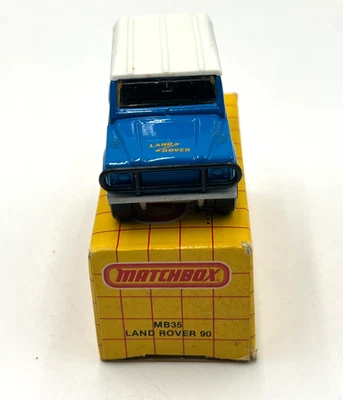 Matchbox MB35 Land Rover 90 Blue/White 1987 Macau Superfast New in Box - Image 1 of 4