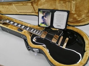 EPIPHONE Bjorn Gelotte Les Paul Custom Black Electric Guitar Used From Japan - Picture 1 of 18
