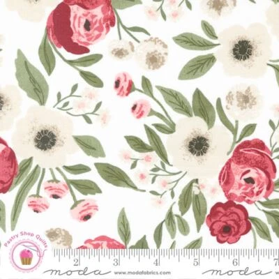 Moda LOVESTRUCK 5190 11 Cloud White Floral LELLA BOUTIQUE Quilt Fabric
