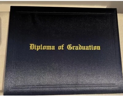 Graduation Diploma, Certification, New Padded Dark Blue W/gold Letters (A38) - Image 1 of 3