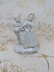 Vintage Colonial Lady & Man Jester Dancing Hand-painted, Made in Japan - Picture 1 of 10