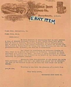1910 Letterhead BEAVER DAM Wisconsin MALLEABLE IRON A HILL Rogers ZANDER McClure - Imagen 1 de 1