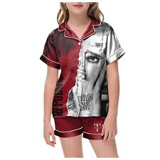 Pop Kid's Girl's Pajamas Set Sleepwear Printed Short Sleeve T Shirt Shorts Suits