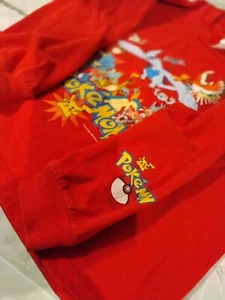 Vintage Pokemon 2001 Kids Long Sleeve Red Nintendo Charizard Pikachu Large - Picture 1 of 8