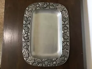 Longaberger Zinn geprägt fallende Blätter Eicheln 14” x 10” Serviertablett #BxJ-4 - Bild 1 von 4