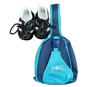 Vintage American Girl Doll Soccer Cleats And Messenger Style Backpack - Picture 1 of 6