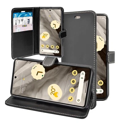 For Google Pixel 7 Phone Case Wallet Flip PU Leather Kickstand Card Cover - Image 1 of 4