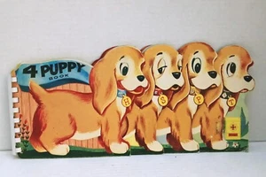 Mid Century Hermina 4 Puppy Book 1956 Board Book Harvey House Vintage Childrens - Picture 1 of 11