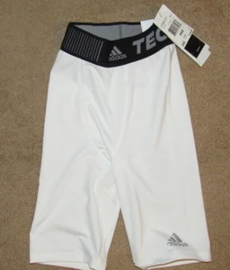 NWT New ADIDAS Boys 2XS XXS White Techfit Base Layer Shorts 9" Inseam Sz 6 7 - Picture 1 of 3