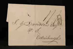 Scotland: London 1826 Stampless Cover to Edinburgh, Boxed Black 1/2 (Mail Tax) - Picture 1 of 3