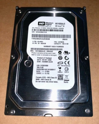 IBM Lenovo 160GB, 7200RPM, 3.5" SATA - 45J4854 40Y9035 WD1600AAJS - Image 1 of 2