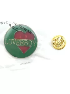 LOVERBOY Lapel Pin Vintage 80s Enamel Pin Hat Pin Loverboy Red Heart - Picture 1 of 1