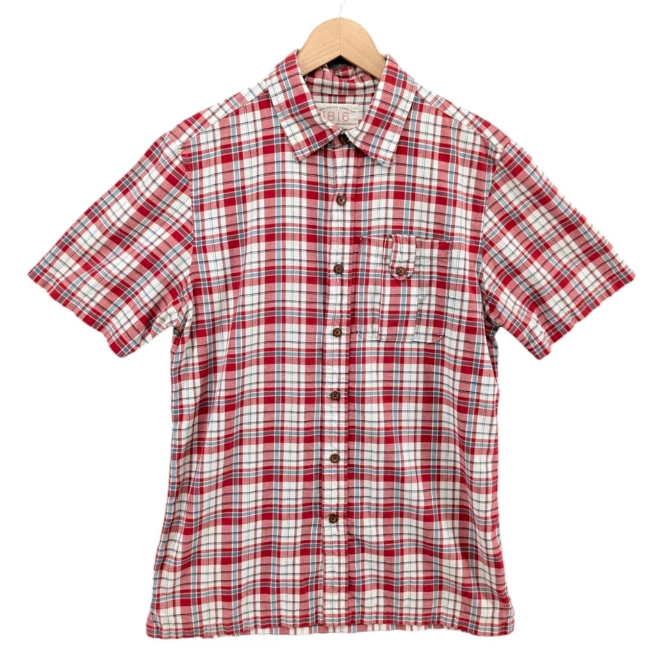 Camisa Remington Arms 1816 Para Hombre Roja Blanca Cuadros Manga Corta Algodón Talla M Foto 1 de 4