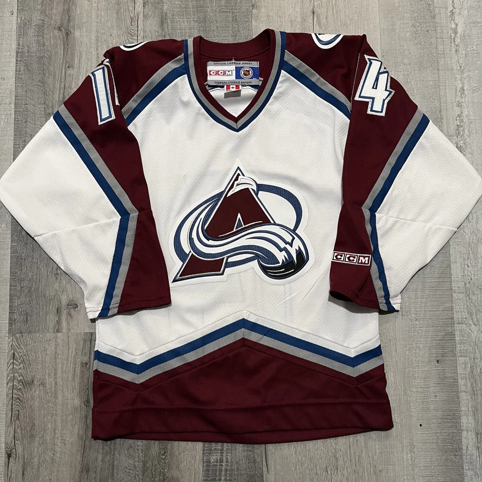 VTG Colorado Avalanche NHL Red/White 90s Hockey Jersey #14 Webber CCM Custom? - Image 1 of 4