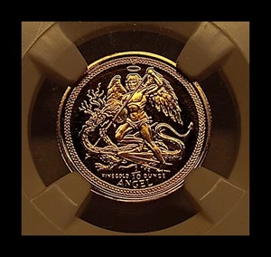 1984 Isle of Man 1/10 OZ Gold Angel Proof NGC Graded PF 70 ULTRA CAMEO - Picture 1 of 8