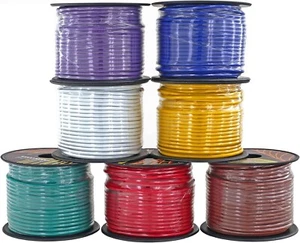 14 Gauge Car Audio Primary Wire (100ft–7 Rolls) Remote Power / Ground Electrical - Picture 1 of 3