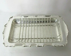 AUSSERGEWÖHNLICHE ENGLISCHE XL VERSILBERTE SPARGEL SERVIERSCHALE & GESTELL UM 1900  - Bild 1 von 7