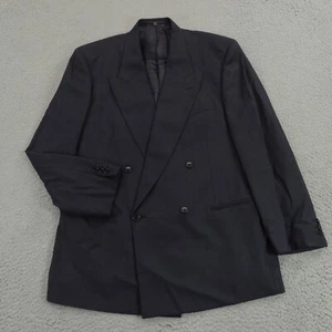Valentino Blazer Mens 42R Navy Virgin Wool Double Breasted Jacket VINTAGE Luxury - Picture 1 of 17