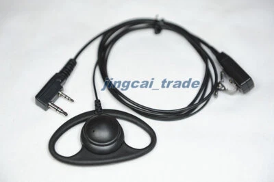 D-Shape PTT Earpiece Earphone Headset for Kenwood Puxing Wouxun Baofeng Radio - Image 1 of 2