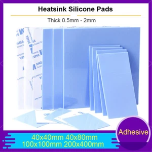 Adhesive Heatsink Cooling Thermal Conductive Silicone Pads Thick 0.5mm - 2mm - Afbeelding 1 van 12