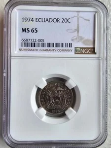 Ecuador 20 Centavos 1974 NGC MS 65 - Picture 1 of 2