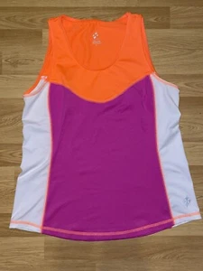 Jofit Womens Golf Tank Top Shirt Size L Neon Pink Orange Sleeveless - Picture 1 of 6