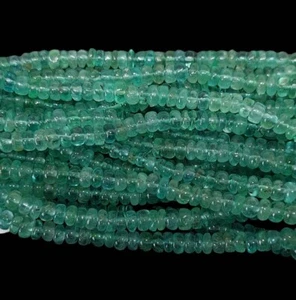 Cuentas de piedras preciosas lisas con forma de rondelle esmeralda rusa natural 12" para hacer joyas - Imagen 1 de 16