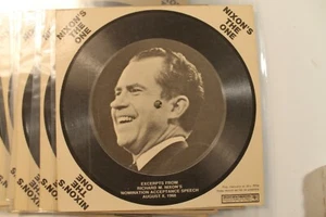 NIXON'S THE ONE - 33 rpm record postcard Nomination Acceptance AUG 1968 unused - Imagen 1 de 7