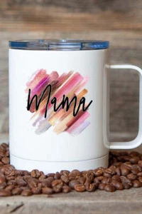 Mama Brush Strokes Travel Mug - Bild 1 von 2