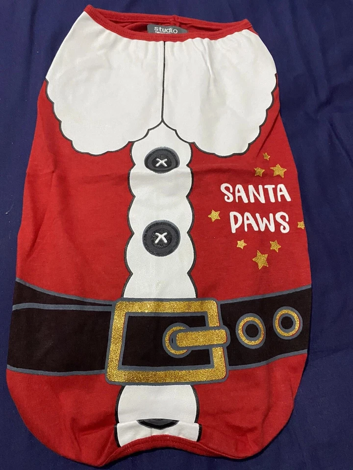 Traje de Perro de Estudio SANTA PAWS REGALO DE NAVIDAD Talla M Papá Noel Mejor Traje de Perrito Pal - Imagen 1 de 1
