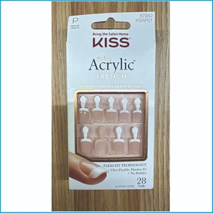 KISS Salon Acrylic French Press‑On Nails Kit – 28 Count + Glue (New) - Picture 1 of 14