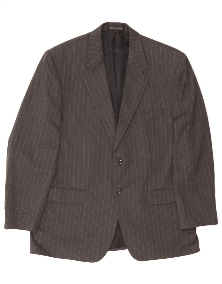 Chaqueta Blazer IZOD Para Hombres 2 Botones Manga 3/4 Reino Unido 42 XL Gris Rayas DD13 Foto 1 de 3