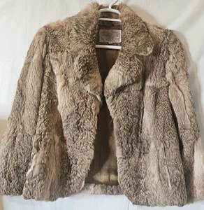 Dino Ricco braun Vintage Kaninchenfell Schal mit Armlöchern mittel defekt - Bild 1 von 7