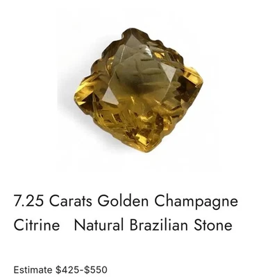 7.25 Carats Golden Champagne Citrine  Natural Brazilian Stone - Image 1 of 4