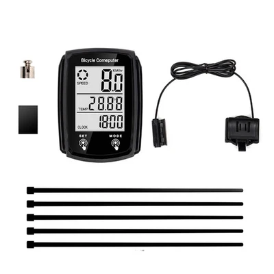 Waterproof Wired LCD Digital Bicycle Computer Bikes Speedometer Odometer Kits - Image 1 of 4