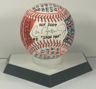 Cal Ripken Jr. Signed 1991 AS Game Baseball, VCBC SuperStats Hand Painted, JSA - Image 1 of 4