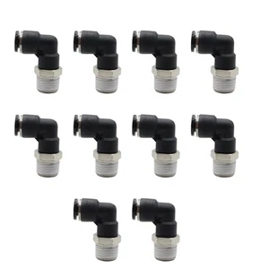 Set(10) 1/4" Tube OD X 1/4" NPT Pneumatic Elbow Push To Connect Air Fitting - Imagen 1 de 7