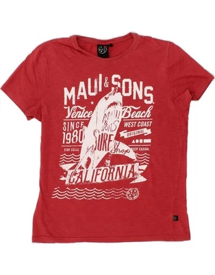 MAUI AND SONS Mens Graphic T-Shirt Top Medium Red Cotton CG02 - Image 1 of 3