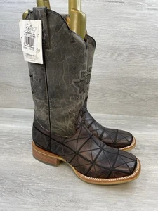 Tin Haul Men’s 10.5D Derrick Brown Leather Square Toe Western Cowboy Boots New - Picture 1 of 15