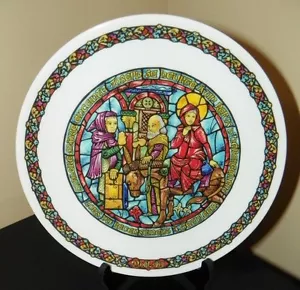 Darceau~Limoges Noel Vitrail~Stained Glass Christmas Plate #3~No Room At The Inn - Picture 1 of 3