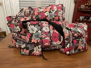 Vera Bradley Mocha Rouge 7-piece travel/business set - Picture 1 of 20