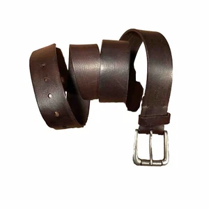 Vintage Levi Heavy Duty Leather Belt 39”-43”Silver Buckle. Ex Cond. Dark Brown - Picture 1 of 8