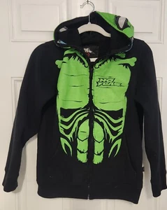 Vintage Y2K No Fear Jacket Shark Zipper Hoodie youth boys Size L Green Mohawk - Picture 1 of 6